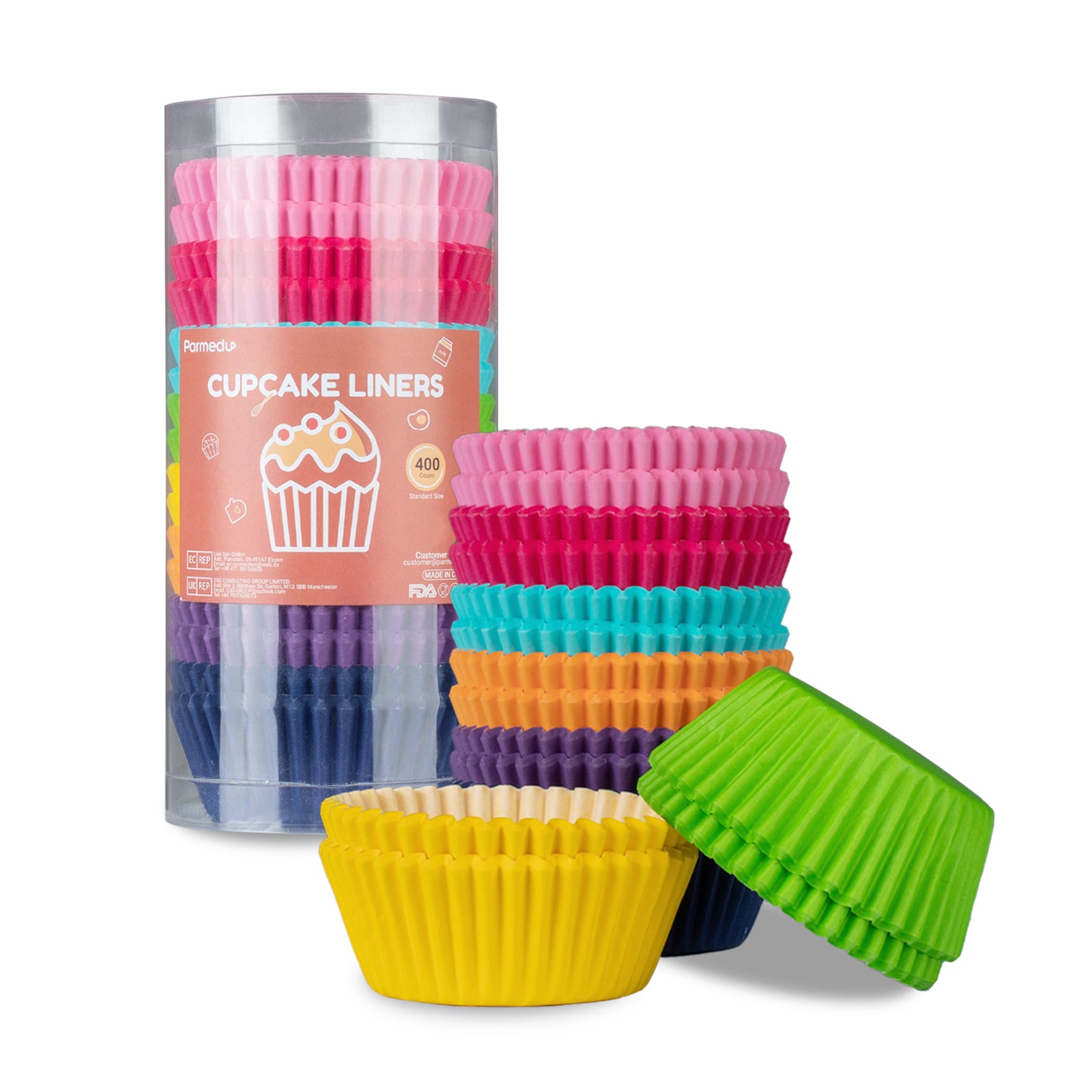 Mini Paper Cupcake Liners - MADE IN USA -Fluted Cupcake Holder Cups for  Baking Muffins, Food-Grade, Odorless, Non-Stick, Quick-Release - Fits Mini