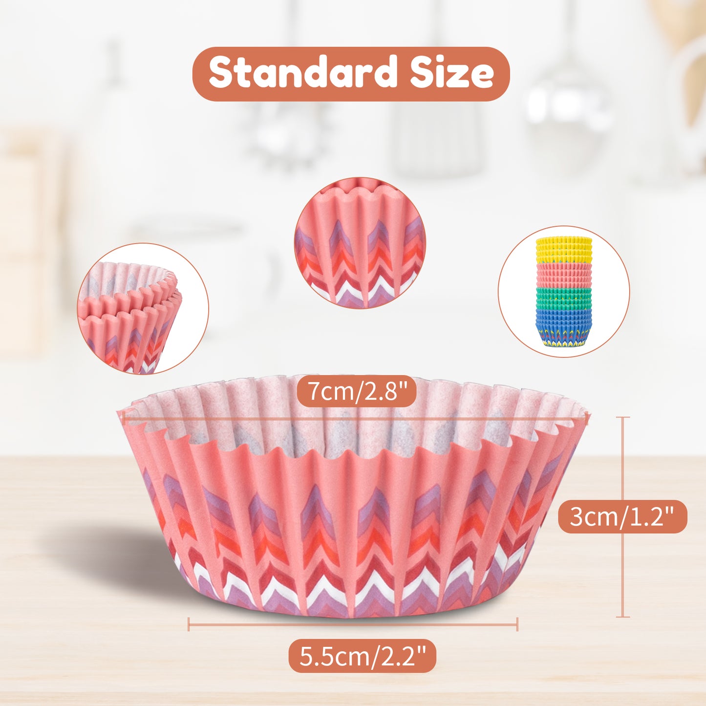 400pcs Paper Cupcake Liners - Standard Size 2 Inches