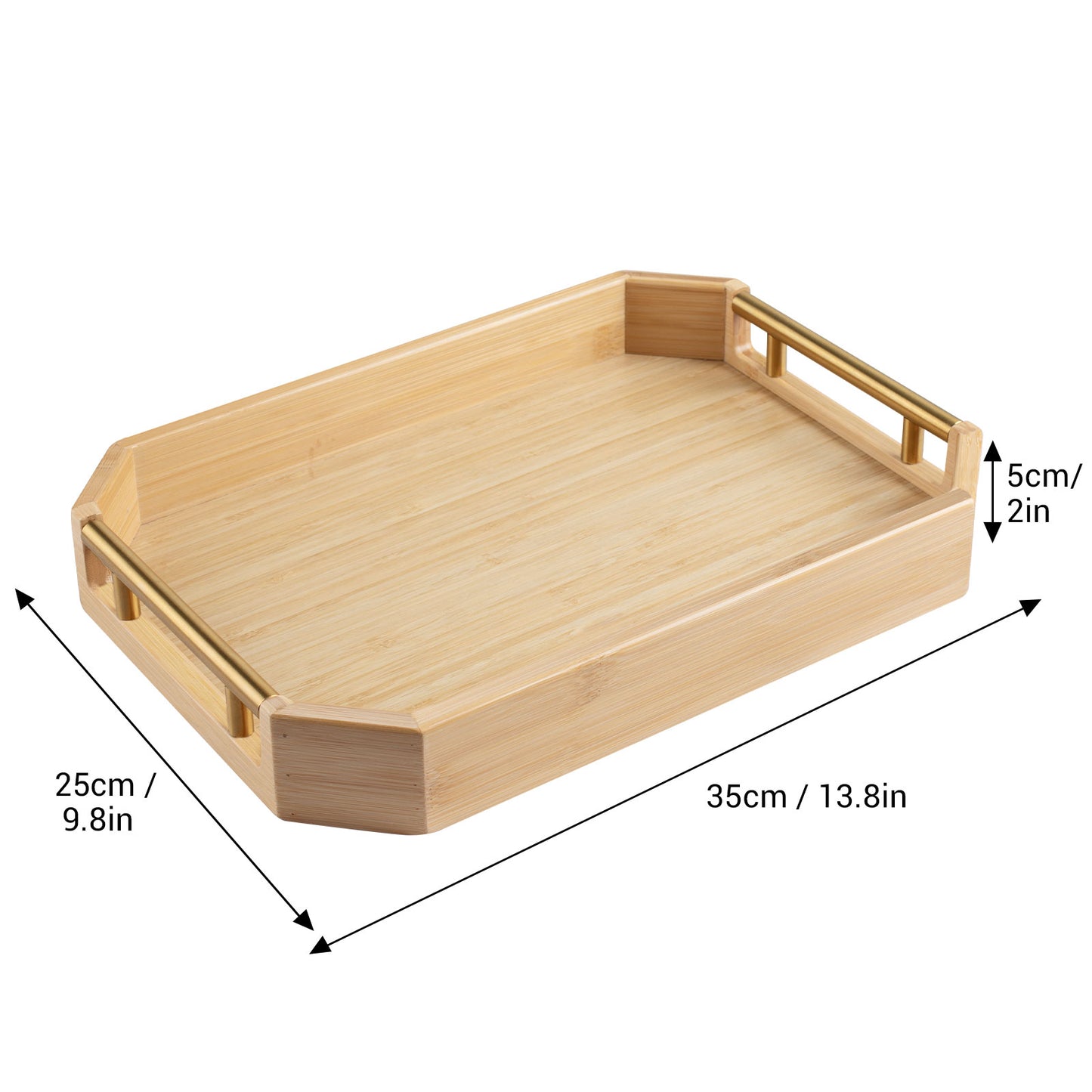 Natural Thickened Bamboo Serving Tray