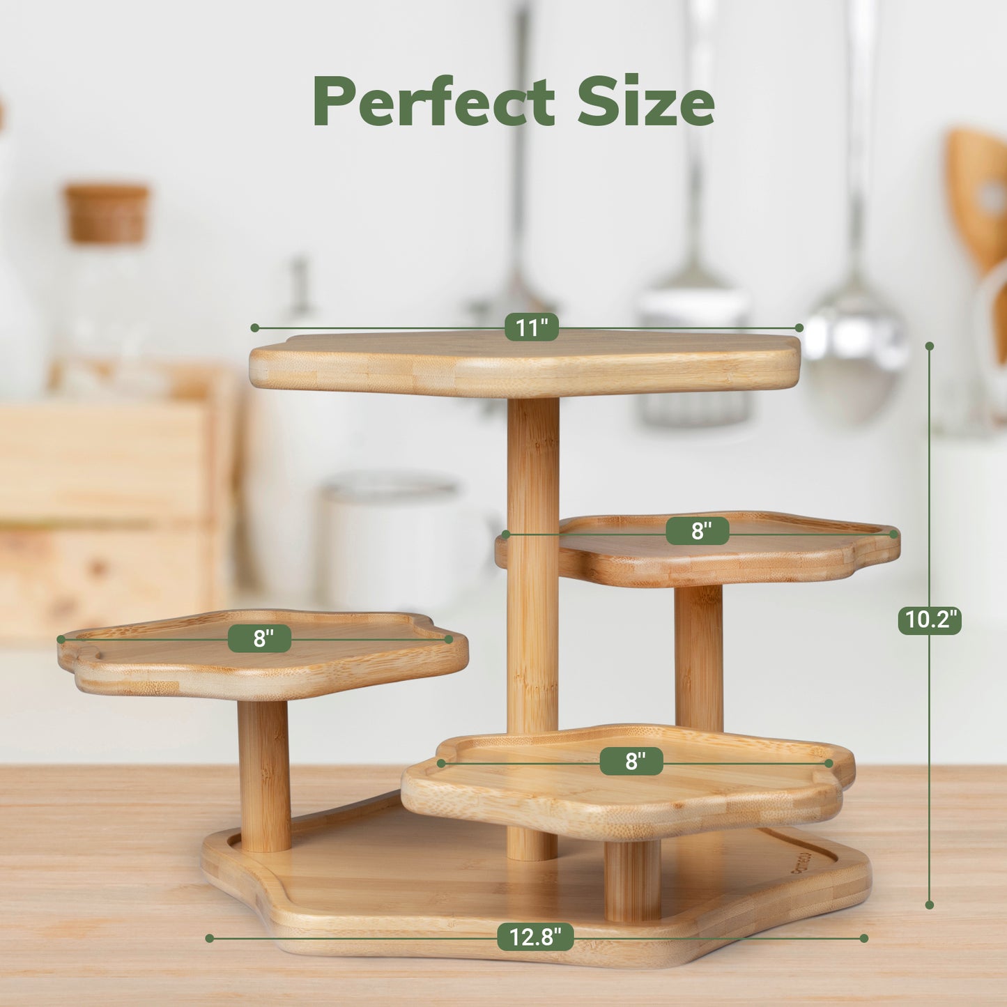 4-Tier Bamboo Cupcake Tower Stand