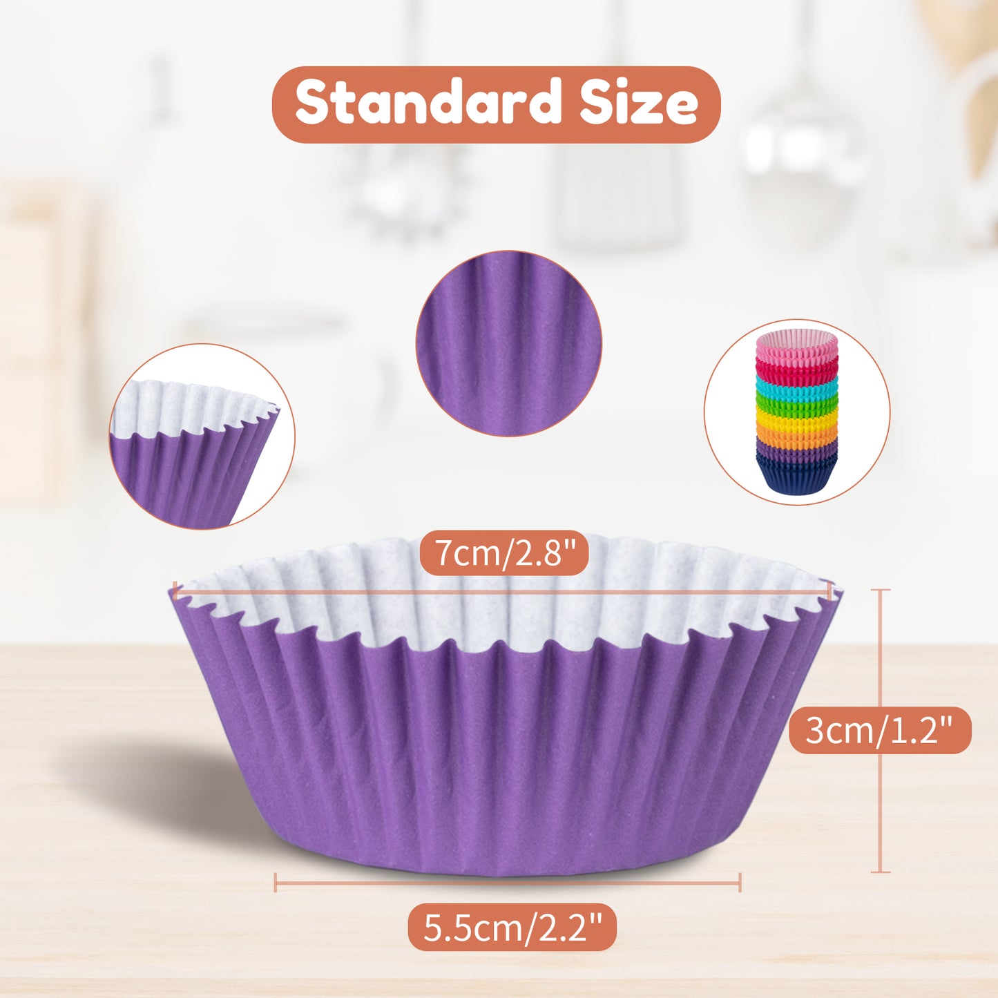 400pcs Paper Cupcake Liners - Standard Size 2 Inches