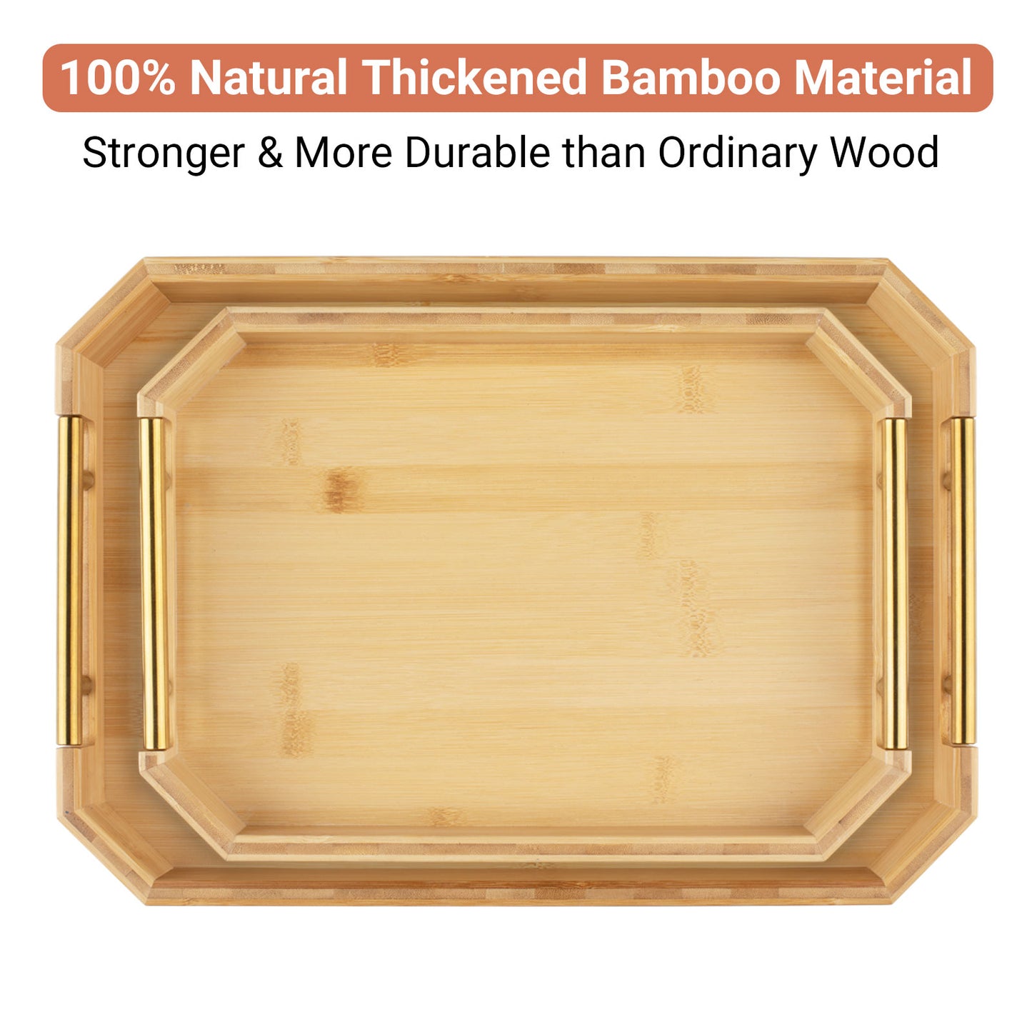 Bamboo Serving Tray Set of 2