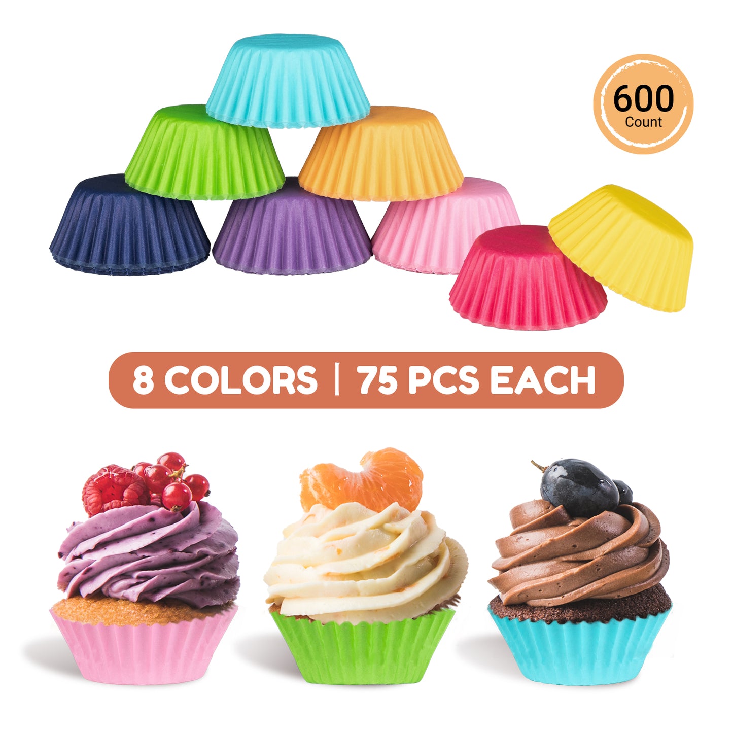Parmedu 600pcs Mini Paper Cupcake Liners