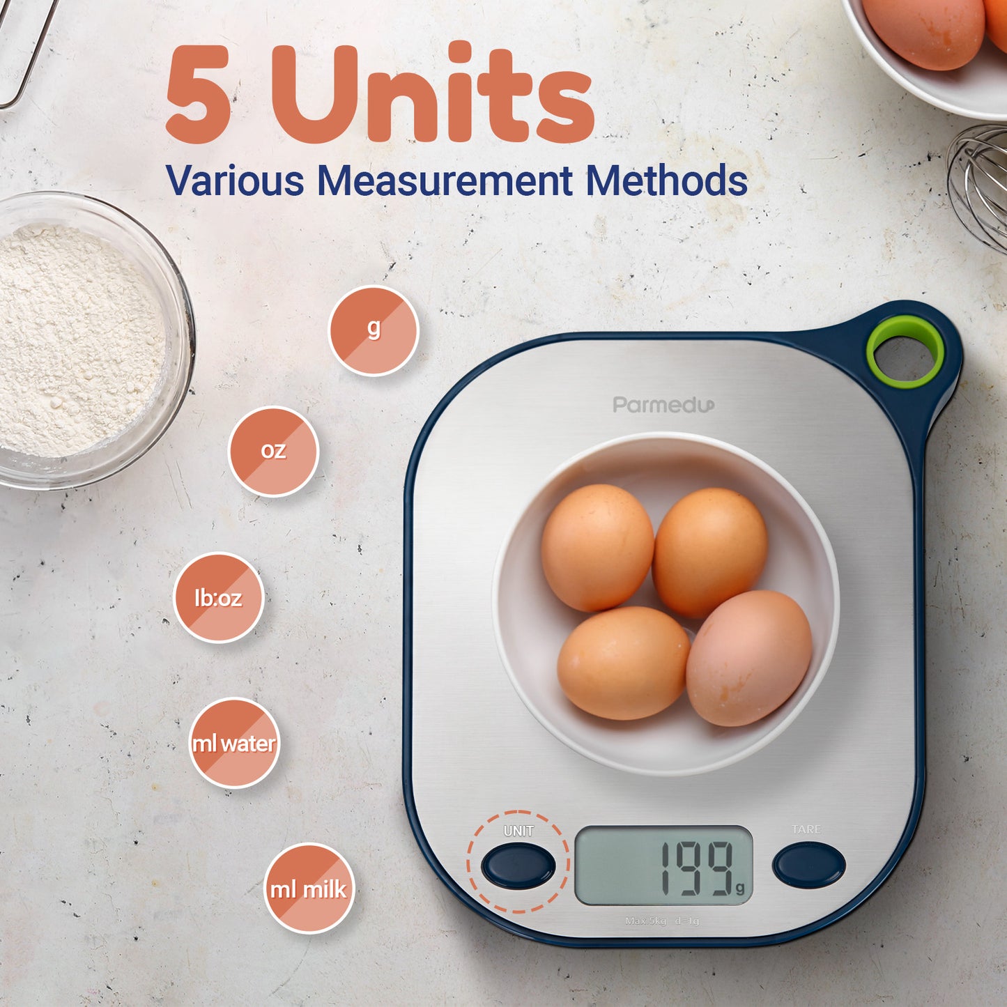 Digital Kitchen Scale for Cooking and Baking