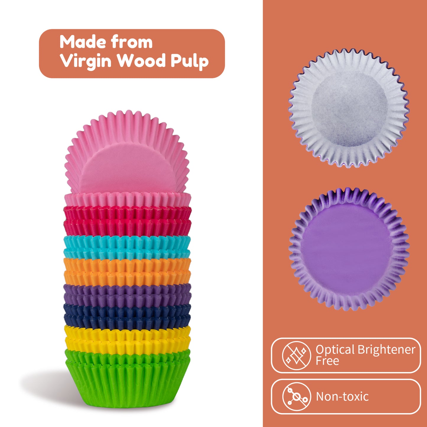 400pcs Paper Cupcake Liners - Standard Size 2 Inches