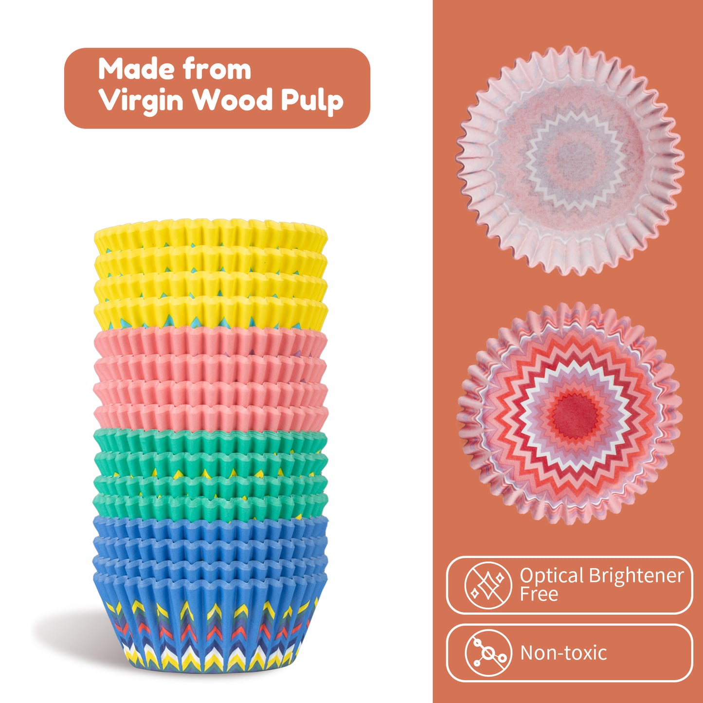 400pcs Paper Cupcake Liners - Standard Size 2 Inches