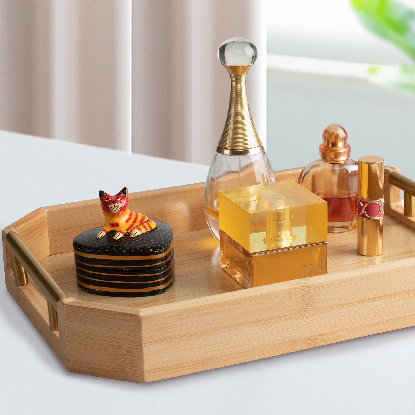 Natural Thickened Bamboo Serving Tray