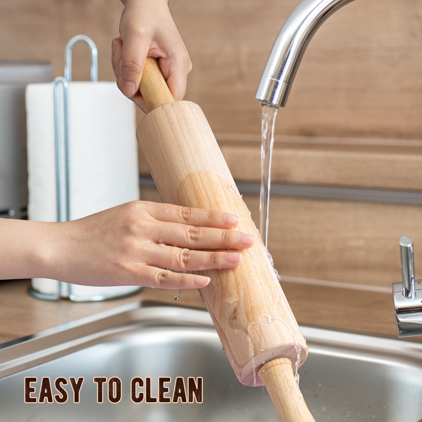 Classic Wooden Rolling Pin 17.5 Inch