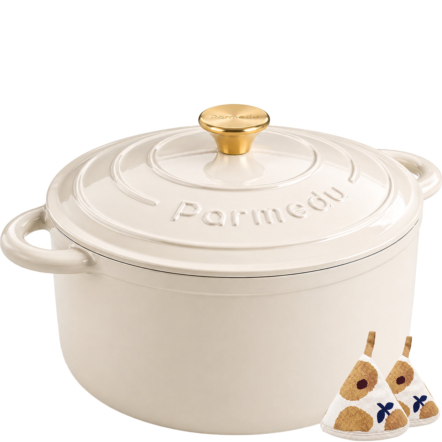 Parmedu 5.5 Quart Enameled Cast Iron Dutch Oven