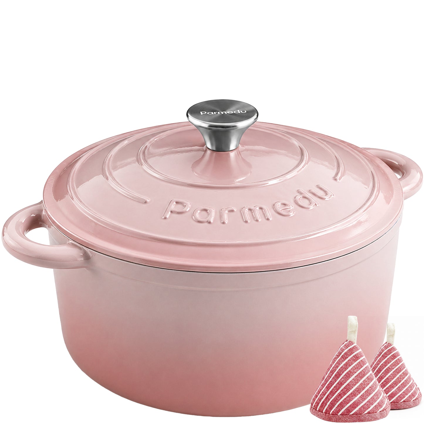 Parmedu 5.5 Quart Enameled Cast Iron Dutch Oven
