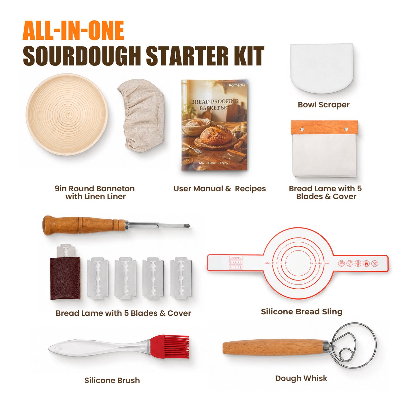 Parmedu 8PCS Sourdough Starter Kit